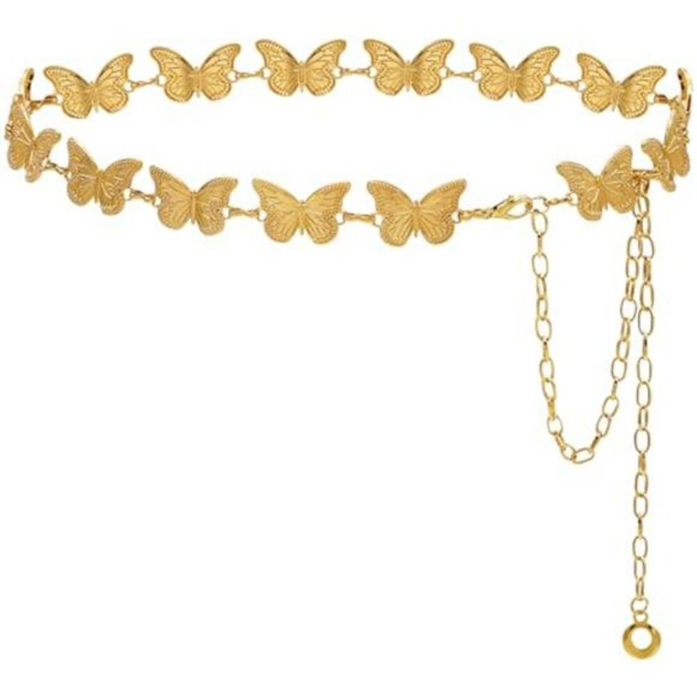 Waist Chain Belts Women Girls Metal Belly Link Adjustable Waist Belt for Jeans